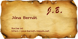 Jóna Bernát névjegykártya